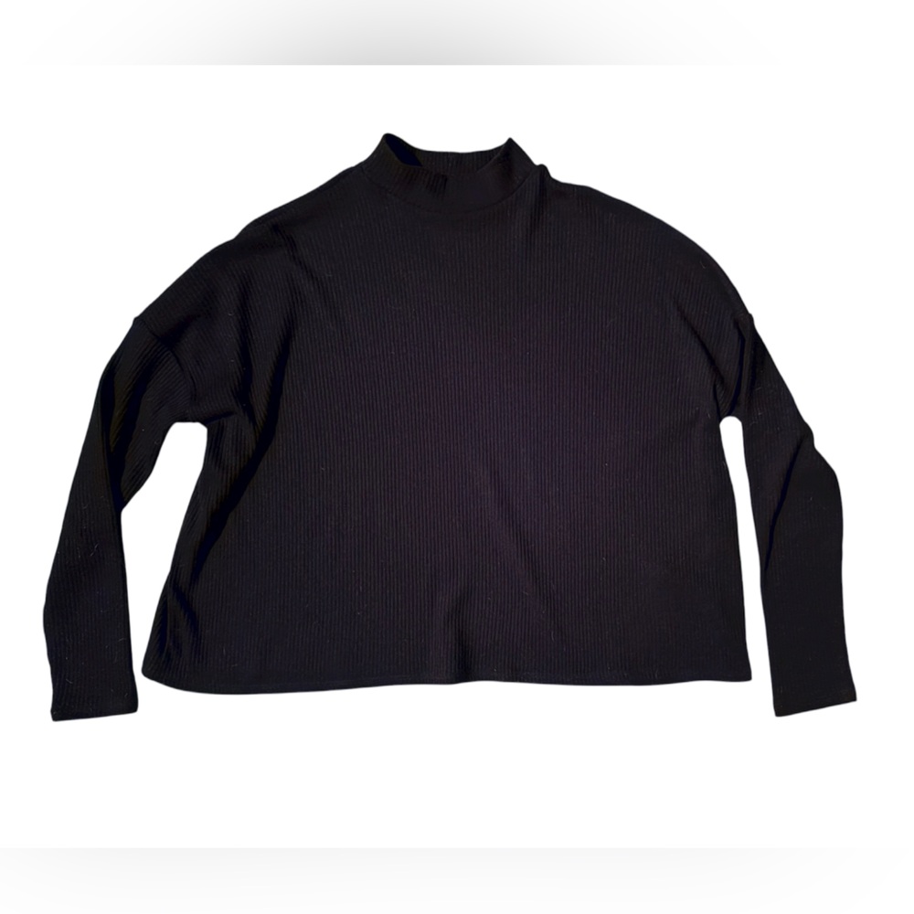Women's Black Long Sleeve Crop Top - H&M / Divided